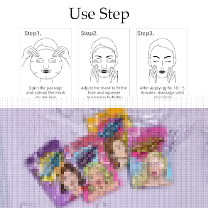 Face Masks Skincare 12 Sheet Pack Hydrating Skincare for All Skin Types, Beauty Girl Series, Natural Home Spa Treatment