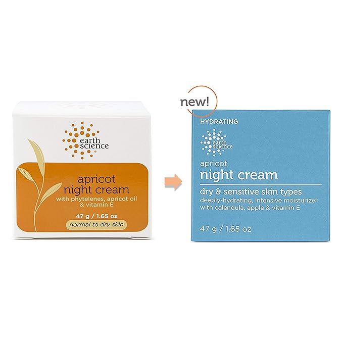 EARTH SCIENCE - Apricot Night Cream with Hydrating Apricot and Vitamin E for Dry Skin (2pk, 1.65 oz)