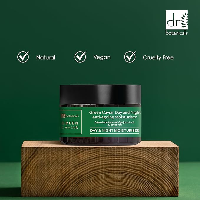 Dr Botanicals Green Caviar Day and Night Anti-Ageing Moisturiser 50ml - Unlock the Secret to Youthful Vitality | Anti Wrinkles, Improves Fine Lines, Nature's Finest Blend for Radiant, Rejuvenated Skin