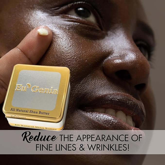 Eu'Genia Extra Strength Shea Butter Gift Set – Tins with Bag Gift Note & Tissue Paper – Intensive Moisturizing & Nourishing Shea Butter (2 Pack, Unscented & Grapefruit)