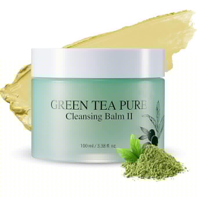 YADAH Green Tea Cleansing Balm II (3.38fl oz) - Makeup Remover, Moisturizing, Residue-Free. Korean Skin Care. Vegan, For Sensitive Skin, Botanical oil extract.