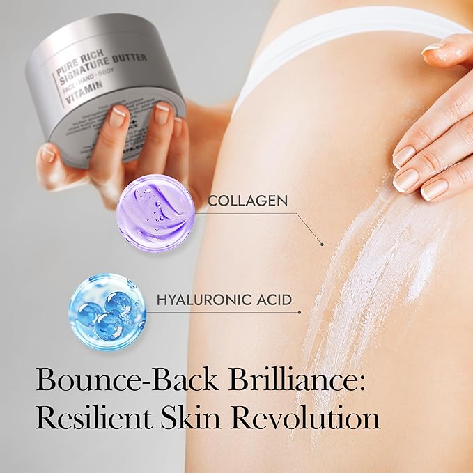 Rejuvenating Body Butter – Revitalizing Body Cream with Shea Butter, Ceramides, Collagen & Vitamin B5 to Smooth & Strengthen Dry, Dull Skin (Vitamin, 7.0 fl oz)