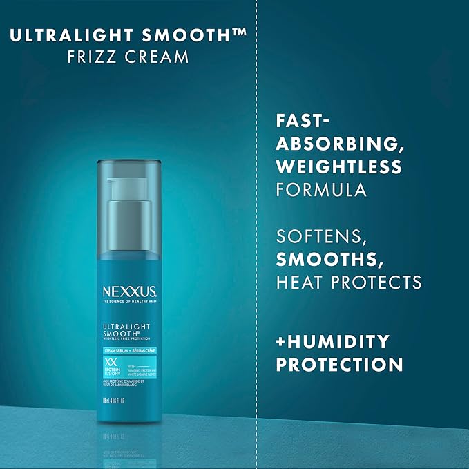 Nexxus Ultralight Smooth Frizz Defy Cream Serum for Frizzy and Dry Hair 4 fl oz