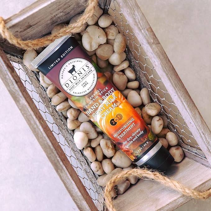 Dionis Goat Milk Skincare Pumpkin Overnight Lip Mask & Lip Balm Kit + Hand & Body Cream