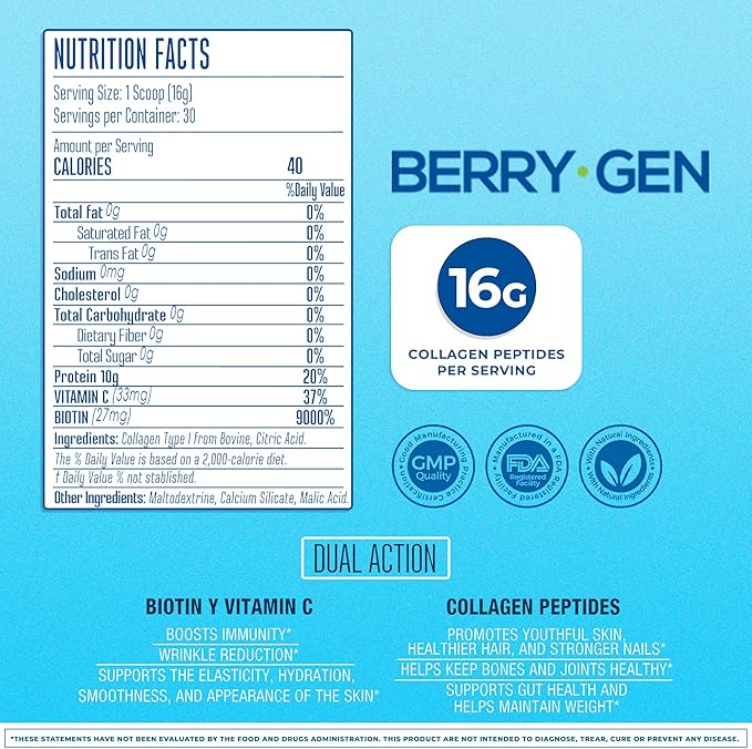 Unflavored Collagen Protein Powder with Biotin & Vitamin C – Powerful Bone & Joint Support, Anti-Aging Formula for Radiant Skin, Hair & Nails, Antioxidant-Rich Wellness Boost – 500g (3)