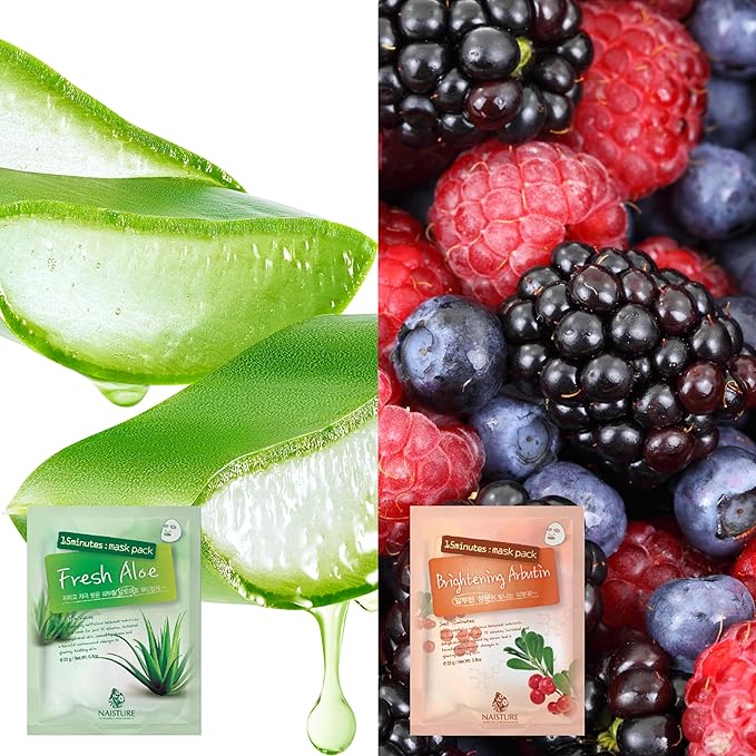 10 Bundle and Ginseng Korean Face Sheet Mask- Revitalizing, Firming Soothing, Skin Care for All Skin Types (15Pack)