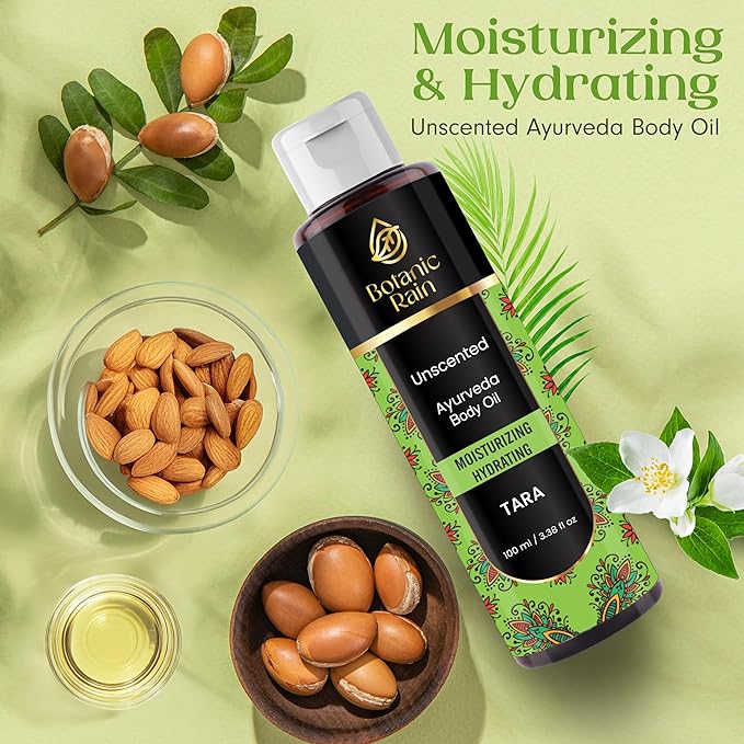 Ayurveda Unscented Body Oil After Shower, Moisturizing & Hydrating Natural Organic Fragrance Free For Women And Men, Ayurveda Products For Crepey Skin - 3.38 Fl Oz (1)