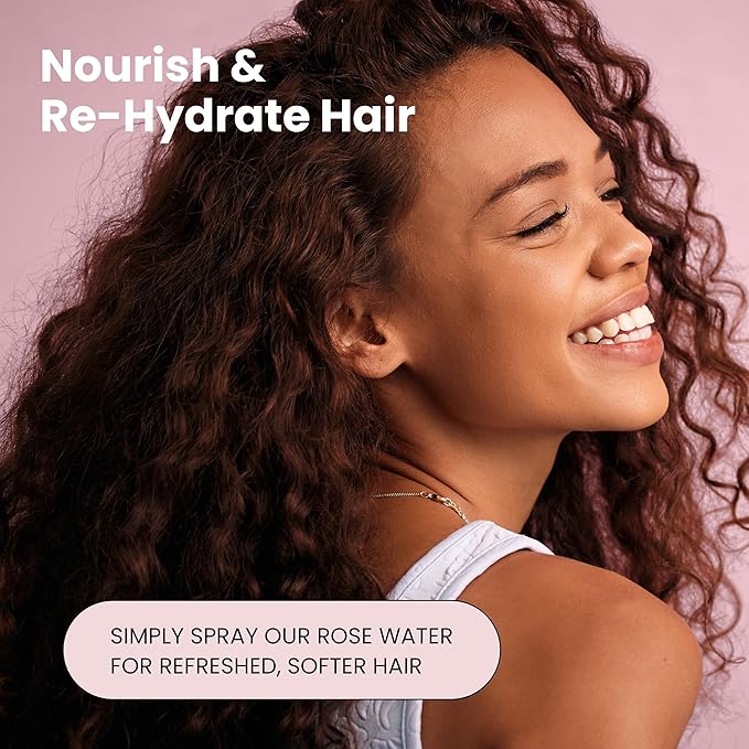 Rose Water Spray for Face & Hair (2-Pack) - Organic USDA Certified Rosewater Facial Toner - Alcohol-Free Makeup Setting Hydrating Face Mist - Anti-Aging Toner Spray