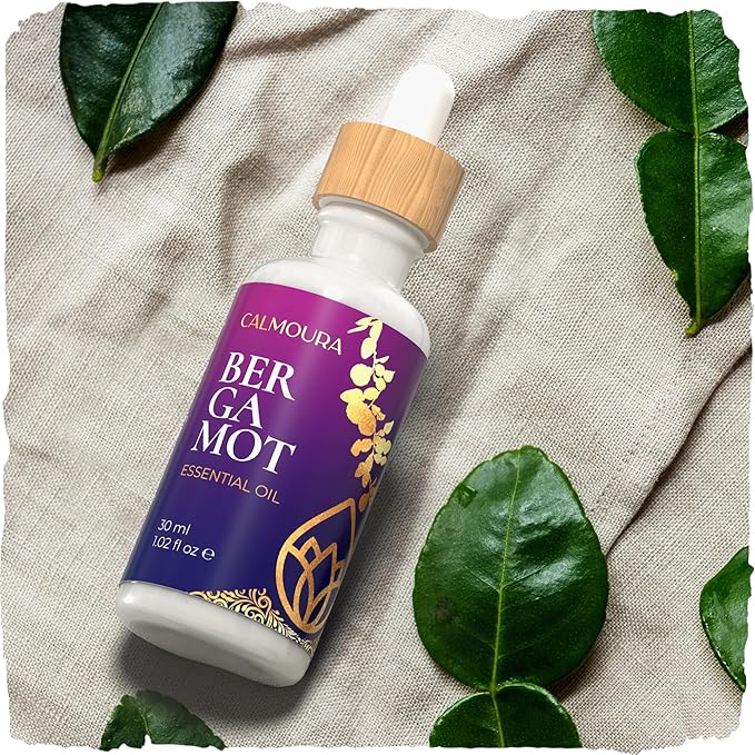 Premium Organic Bergamot Essential Oil (1 OZ) — Undiluted Organic Bergamot Oil for Diffuser Aromatherapy and Hair & Skin Care