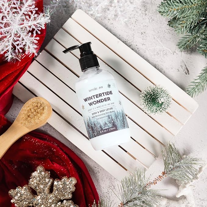 Christmas Hand & Body Lotion with Moisturizing Shea Butter - Wintertide Wonder- Infused with Winter Woods Aroma - 236 ML / 8 FL OZ