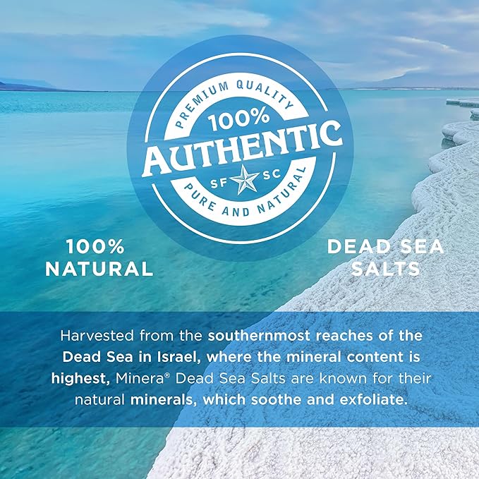 Minera Dead Sea Salt, 100% Pure & Natural, (2 x 5 lbs.) Fine Grain (0-1.7 mm) Bulk Bag, Easily Dissolving Dead Sea Salts for Soaking & Bathing, Skin Nourishing Fine Sea Salt, Unscented