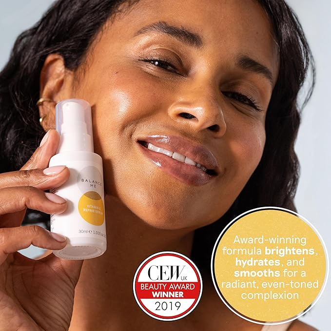 Balance Me Vitamin C Repair Serum, With Hyaluronic Acid, Reduce Age Spots & Hyperpigmentation, Anti-Ageing & Hydrating Face Serum – 100% Natural, Vegan & Cruelty Free, Made in UK, 1.01 Fl Oz