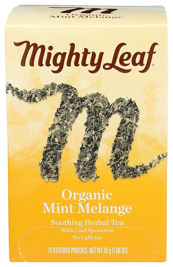 Mighty Leaf Tea Organic Mint Melange Hand-Stitched Tea Bags, 15 ct