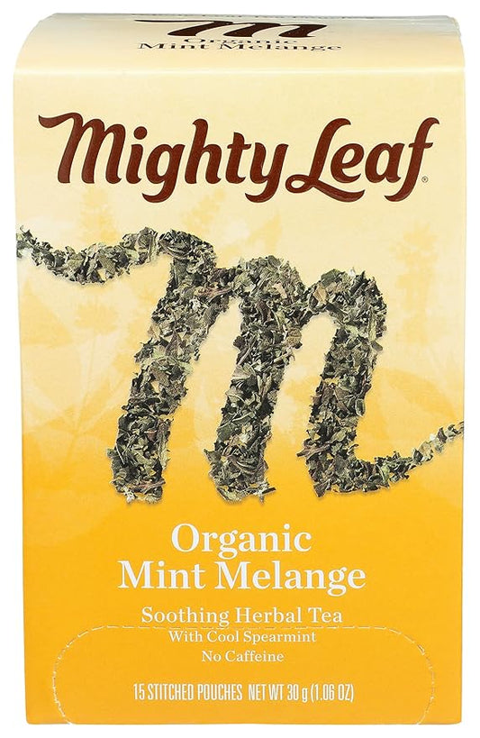 Mighty Leaf Tea Organic Mint Melange Hand-Stitched Tea Bags, 15 ct