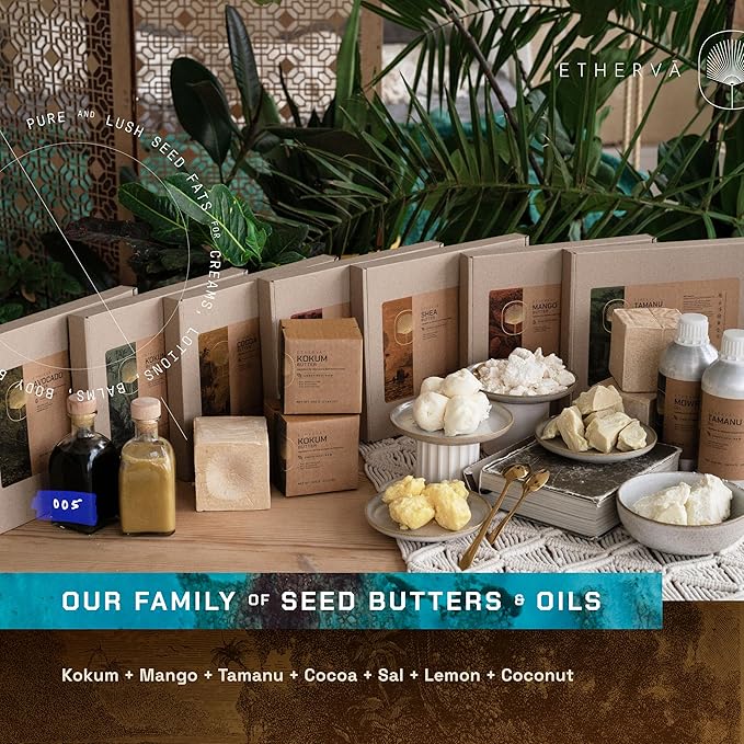 ETHERVA Tamanu Oil | No Chemicals | Natural Scent | Unrefined, Raw, Cold Pressed, Solidifies in Winter | Wild Grown Organic Indian Origin | DIY Face, Body, Scalp & Hair | Aluminium Bottle 20.9 Fl Oz