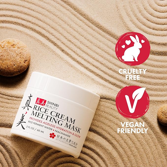 Japanese Rice Mask for Face - Organic Face Mask Skincare - Japanese Skin Care Products for Anti Aging Anti Wrinkle J Beauty Glow 1oz