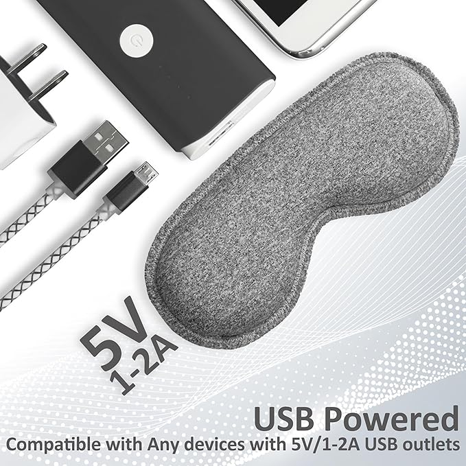 Heated Eye Mask for Dry Eyes, ingeware Eyes Heating Pad with Temperature Timer Control Warm Eyes Compress (Dark Grey)