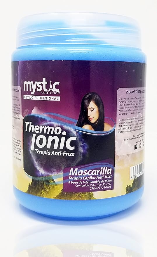 Thermo Group Mystic Thermo Ionic Anti Frizz Capillary Treatment Mask 35.27 Oz - Ionic Hair Treatment Mask For Straighter Frizz Free Smooth & Silky Hair - Reduces Tangles and Enhances Curls