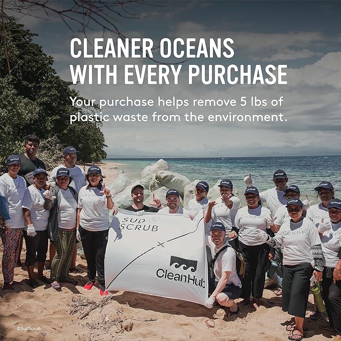 Sud Scrub® Antimicrobial Silicone Body Scrubber, Exfoliating Body Scrubber for Sensitive Skin, Eco Friendly Shower Scrubber for Body, Silicone Body Brush for Showering, Purple