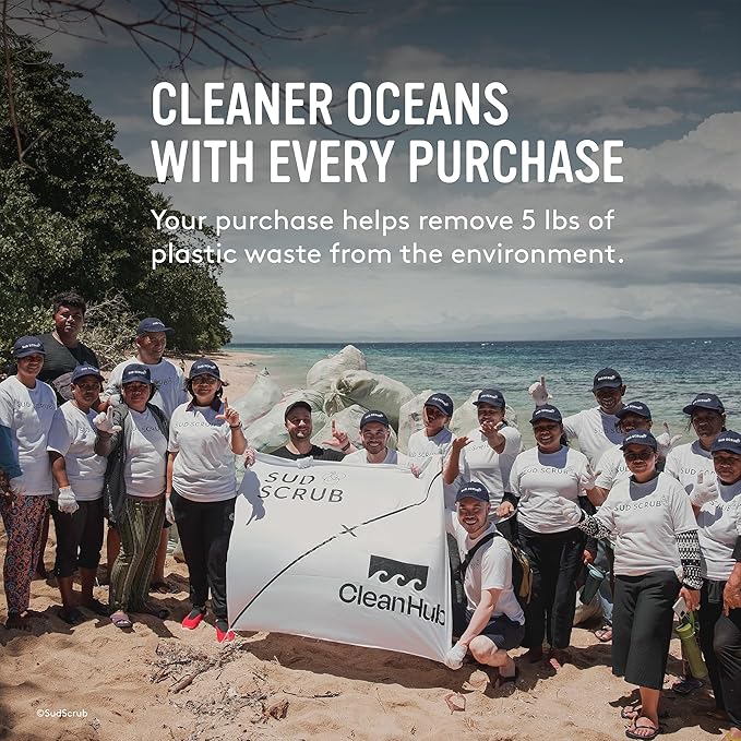 Sud Scrub® Antimicrobial Silicone Body Scrubber, Exfoliating Body Scrubber for Sensitive Skin, Eco Friendly Shower Scrubber for Body, Silicone Body Brush for Showering, Mint