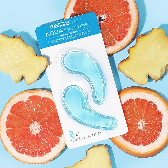 masque BAR Hydrogel Aqua Eye Patches (6 Pairs) with Hyaluronic Acid and Collagen, Korean Under Eye Skincare Treatment, Moisturize & Hydrate Skin Around Eyes, Reduce Fine Lines, Wrinkles